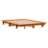 Bed Frame without Mattress Wax Brown 150x200 cm King Size Solid Wood Pine 850658