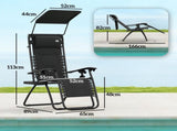 Zero Gravity Lounger Chair Set of 2, Folding Reclining Patio Chair with Shade Cover, Padded Seat, T3398P314688