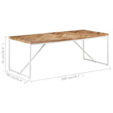 ZNTS Dining Table 200x90x76 cm Solid Acacia and Mango Wood 323553