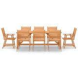 Outdoor Dining Set Rich Warm Colour Solid Acacia Wood Large 3057847