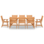 ZNTS 9 Piece Garden Dining Set Solid Acacia Wood 3057847