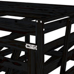Quadruple Wheelie Bin Storage Black Solid Wood Pine 3157701