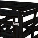 Quadruple Wheelie Bin Storage Black Solid Wood Pine 3157701