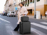 V-striped 3-in-1 PP trolley case 20in 24in 28in PP iron trolley classic color - black 96306816