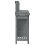 Potting Table with Cabinet Grey 110.5x45x124.5 cm Solid Wood Fir 156345