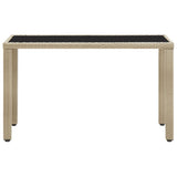 46449 Garden Table Beige 123x60x74 cm Poly Rattan