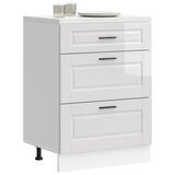 Kitchen Base Cabinet "Porto" High Gloss White Engineered Wood 854261