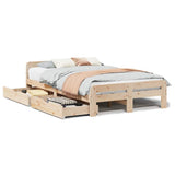Bed frame without Mattress 135x190 cm Double Solid Wood Pine 3309053