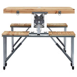 47687 Folding Camping Table with 4 Seats Steel Aluminium