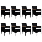Garden Dining Set Black 3095894