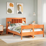 Bookcase Bed without Mattress Wax Brown 140x200cm Solid Wood Pine 3323028