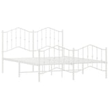 Metal Bed Frame without Mattress with Footboard White 140x190cm 373856