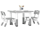 Height Adjustable Toddler Table and Chair Set, 3 Pcs Children Activity Table w/ 2 Chairs, for T3398P347725