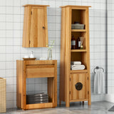 2 Piece Bathroom Furniture Set Solid Wood Pine 3223460