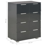 Sideboard High Gloss Black 60x35x80 cm Engineered Wood 283713