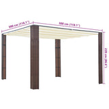 Gazebo with Roof Poly Rattan 300x300x220 cm Brown and Cream 44816