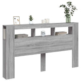 LED Headboard Grey Sonoma 180x18.5x103.5 cm Engineered Wood 837363
