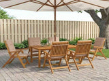 7-Piece Garden Dining Set 7 pcs Natural Solid Acacia Wood 3434622