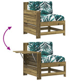 Garden Armrest Sofa with Cushion Impregnated Wood Pine 844918