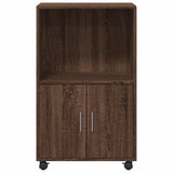 Rolling Cabinet Brown Oak 55x40x91 cm Engineered Wood 853188