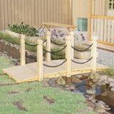 Garden Bridge with Chain Railings 150x67x56cm Solid Wood Spruce 363357