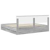 Bed Frame with Drawer Grey Sonoma 200 x 200 cm Engineer Wood 3410677