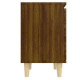 Bed Cabinets with Solid Wood Legs 2 pcs Brown Oak 40x30x50 cm 813115