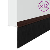 Self-adhesive Door Brush Seals 12 pcs Brown 100 cm 42019425