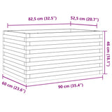 Garden Planter White 90x60x46 cm Solid Wood Pine 3282455