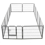170573 Dog Playpen 12 Panels Steel 80x60 cm Black