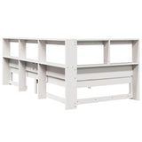 Bookcase Bed without Mattress White 90x200 cm Solid Wood Pine 3324327