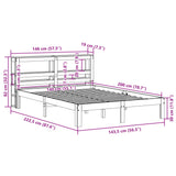 Bed Frame without Mattress Wax Brown 140x200 cm Solid Wood Pine 3306065