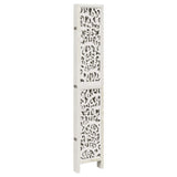 Room Divider 6 Panels White Solid Wood Paulownia 358748