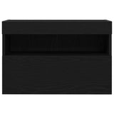 TV Wall Cabinet 2 pcs Black oak 60 x 30 x 40 cm Engineered Wood 862211