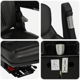 Tractor Seat with Suspension Black 60 x 58 x 72 cm 42008361