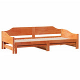 Daybed with Trundle without Mattress Wax Brown 90x200 cm Solid Wood 850907