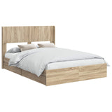 Bed Frame with Storage and Headboard Sonoma Oak 150 x 200 cm 3414373