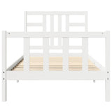 Bed Frame without Mattress White 100x200 cm Solid Wood Pine 3191962