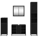 Bathroom Furniture Set 4 pcs Black Oak Engineered Wood 3402353
