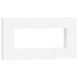 8 Piece TV Cabinet Set White Engineered Wood 3114286