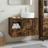 Bathroom Furniture Set 2 pcs Smoked Oak Engineered Wood 3404079
