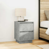 ZNTS Bedside Cabinet with LED Lights Concrete Grey 38x34x50 cm 861289