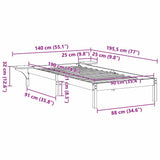 Bed Frame Natural 90 x 190 cm Solid Pine Wood 873211