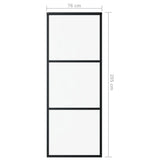 Sliding Door with Hardware Set ESG Glass&Aluminium 76x205 cm 3081938