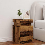 Bedside Cabinet with LED Old Wood 35x39x55 cm Engineered Wood 857654
