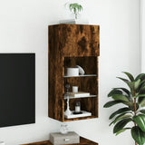 TV Cabinet with LED Lights Smoked Oak 40.5x30x90 cm 837051