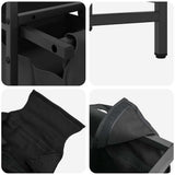 Laundry Basket 3 Compartments with Shelves Black Oak 859080