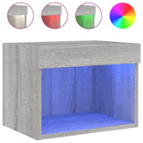 Bedside Cabinets with LED Lights Wall-mounted 2 pcs Grey Sonoma 837124