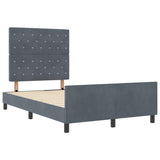 ZNTS Bed Frame Dark Grey 120x200 cm Velvet 3344868