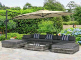 6 PC Rattan Sofa Coffee Table Set Sectional Wicker Weave Furniture for Garden Outdoor Conservatory T3398P320062